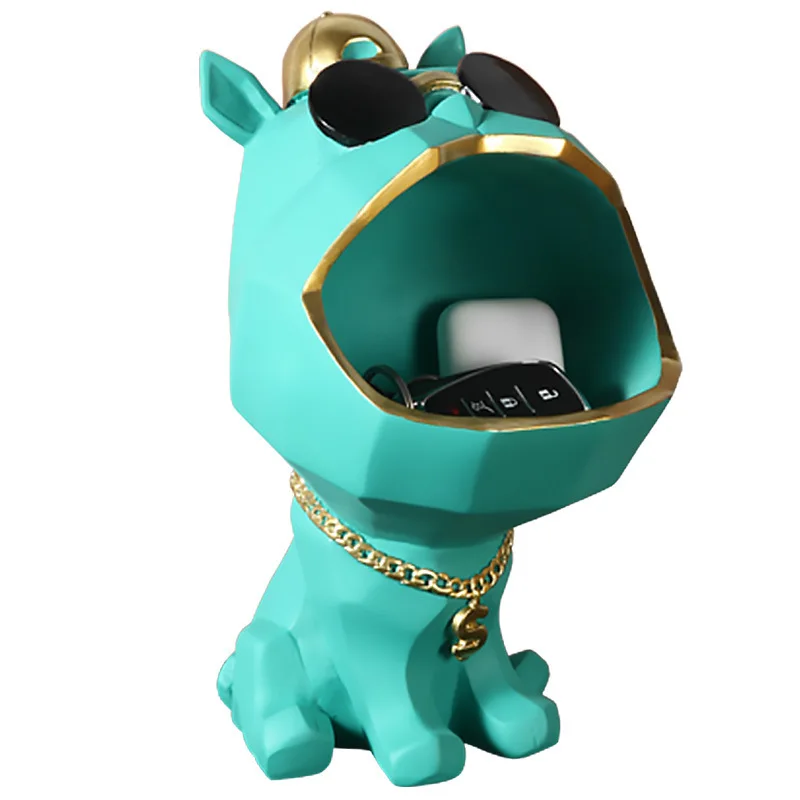 

Resin Statue Dog With Glasses Key Treat Storage Nordic Abstract Ornaments For Figurines Interior Sculpture Room Home Decor
