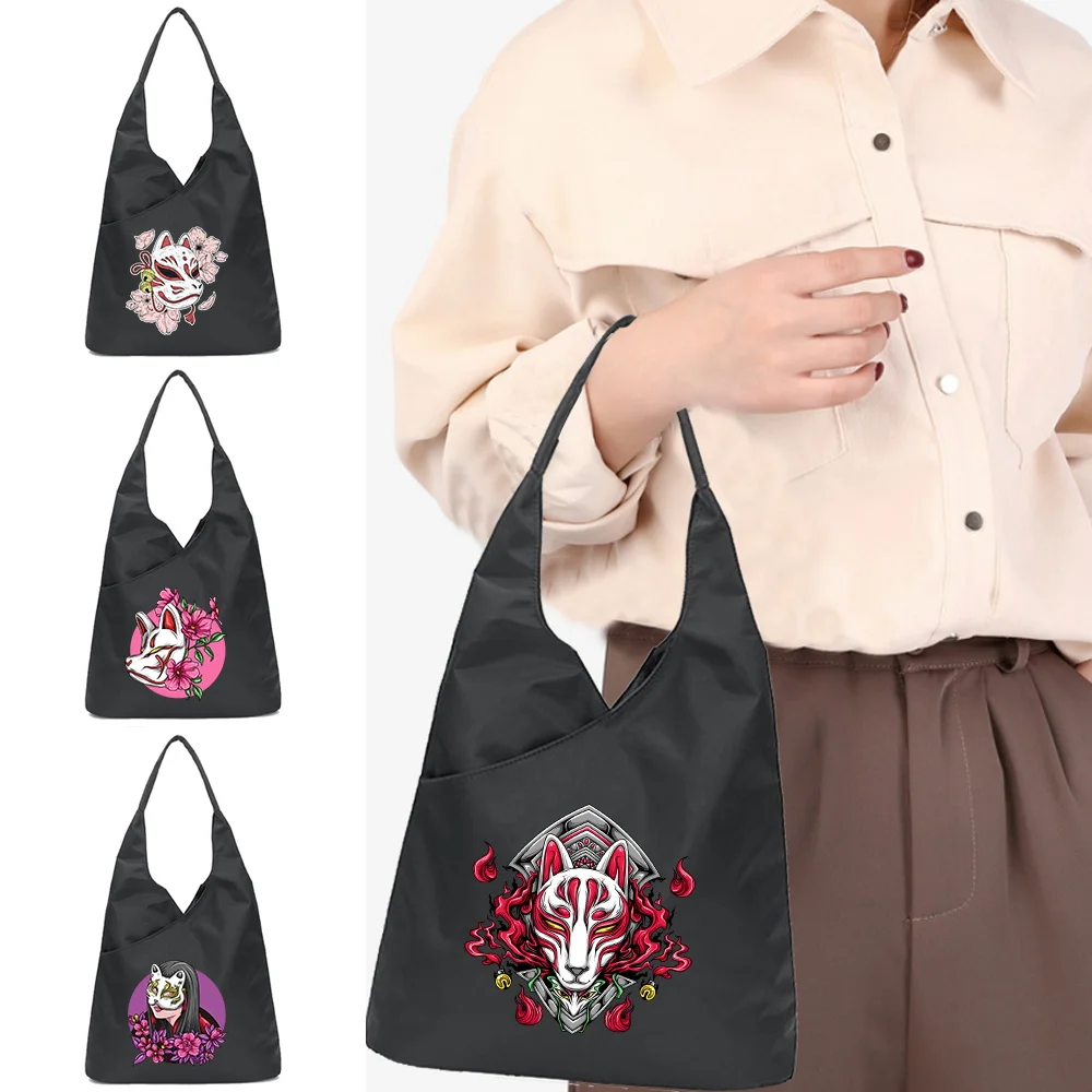 

Cute Mask Printing Storage Bag Women Simple Handbag Money Bag Cute Casual Satchel Girls Tote Bag Pouch Girl Diagonal School Bag