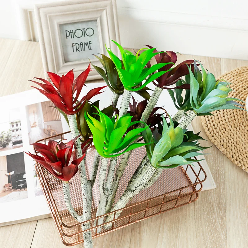 

Simulation Plant Double-headed Agave 29cm Hotel Living Room Bedroom Desktop Potted Ornaments Nordic Home Decoration Succulents