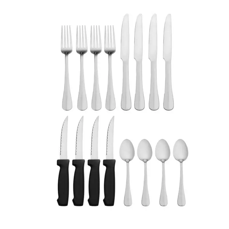 

16-Piece 18.0 Flatware Set, Service for 4 with Steak Knives
