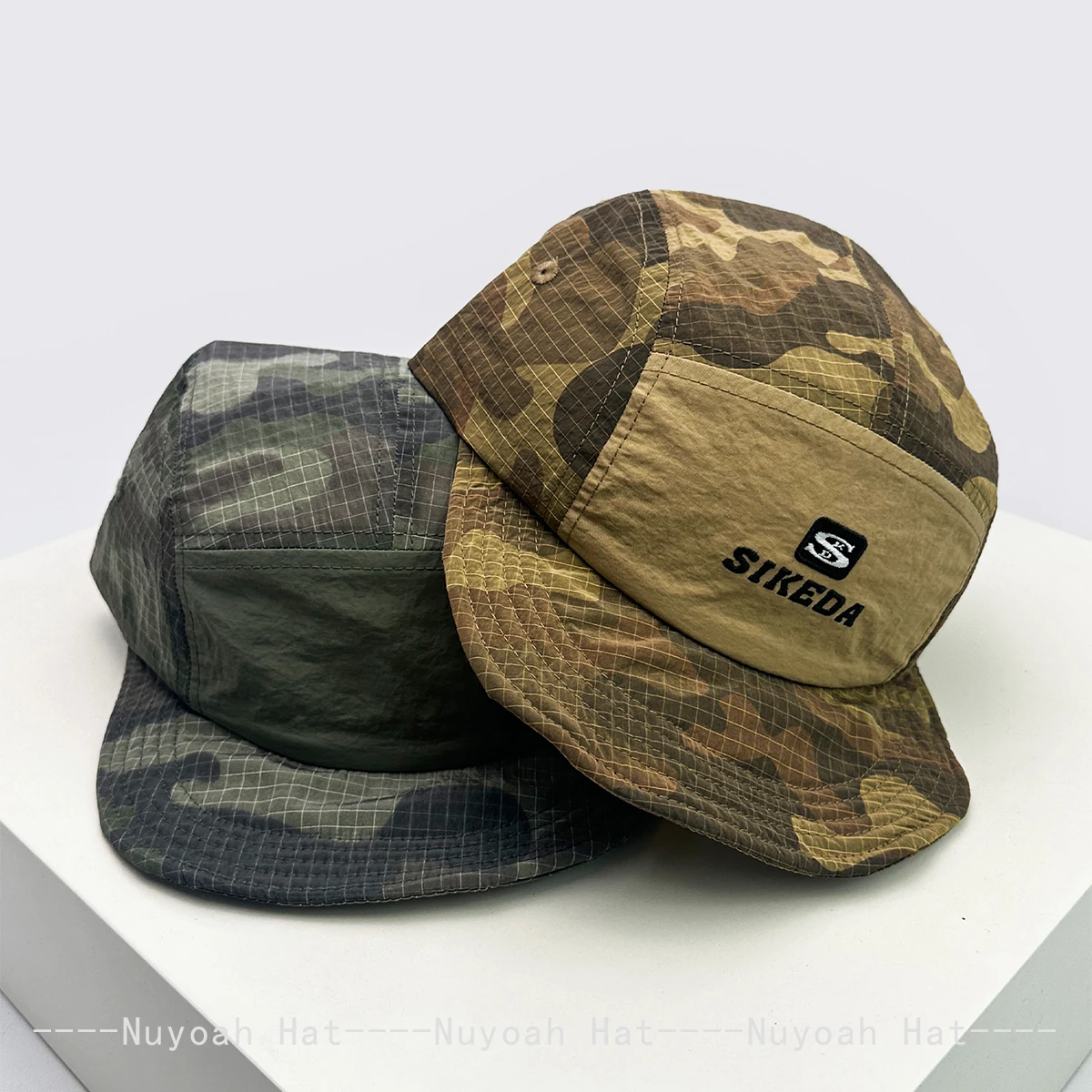 Фото Новые быстросохнущие бейсбольные кепки CAMO унисекс с вышивкой букв, солнцезащитный козырек с цветными блоками, дышащие персональные фуражки, универсальные ins №4