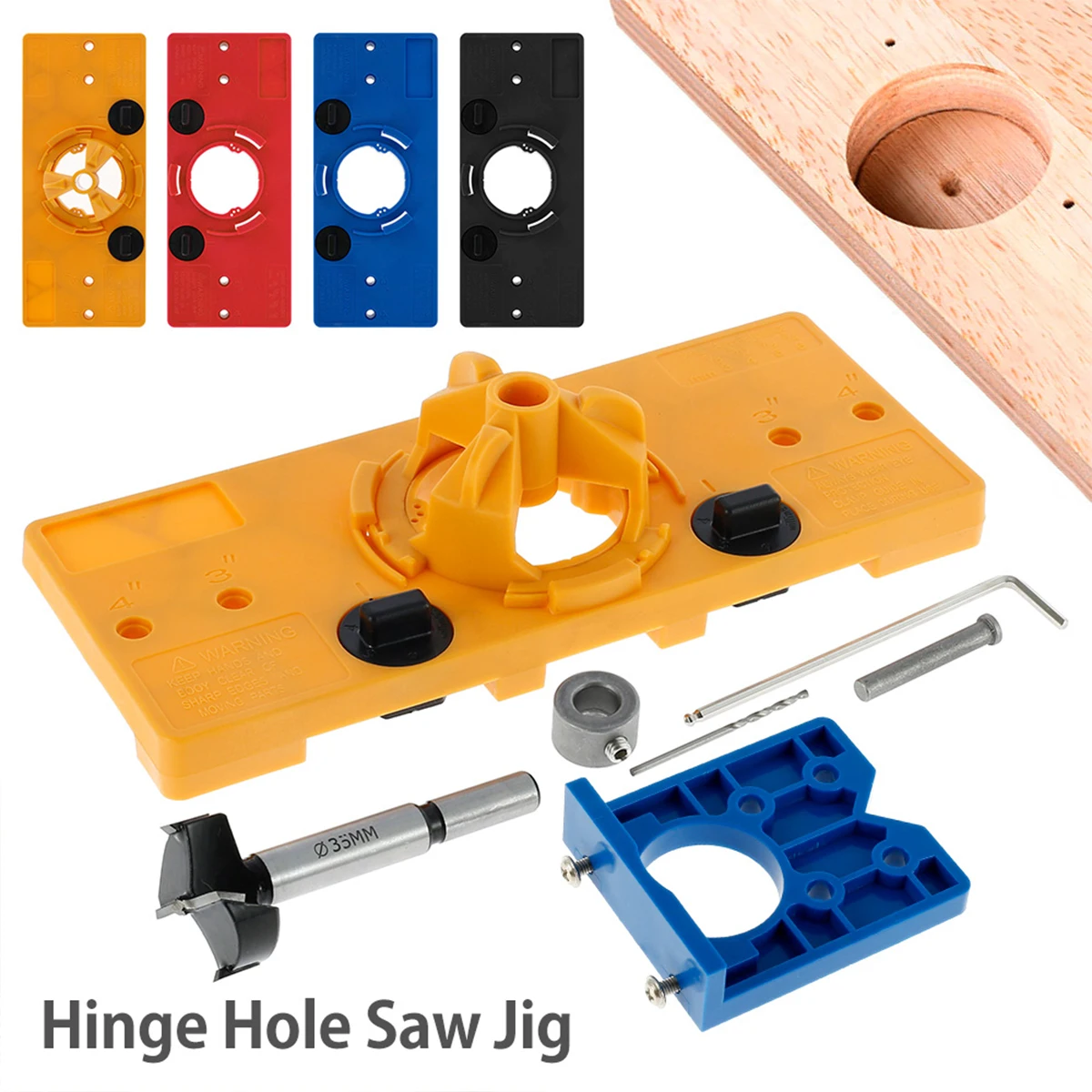 

35mm Cup Style Hinge Drilling Jig Kit Concealed Hinge Jig Boring Hole Drill Guide Locator Woodworking Hole Saw Jig Drill Bits