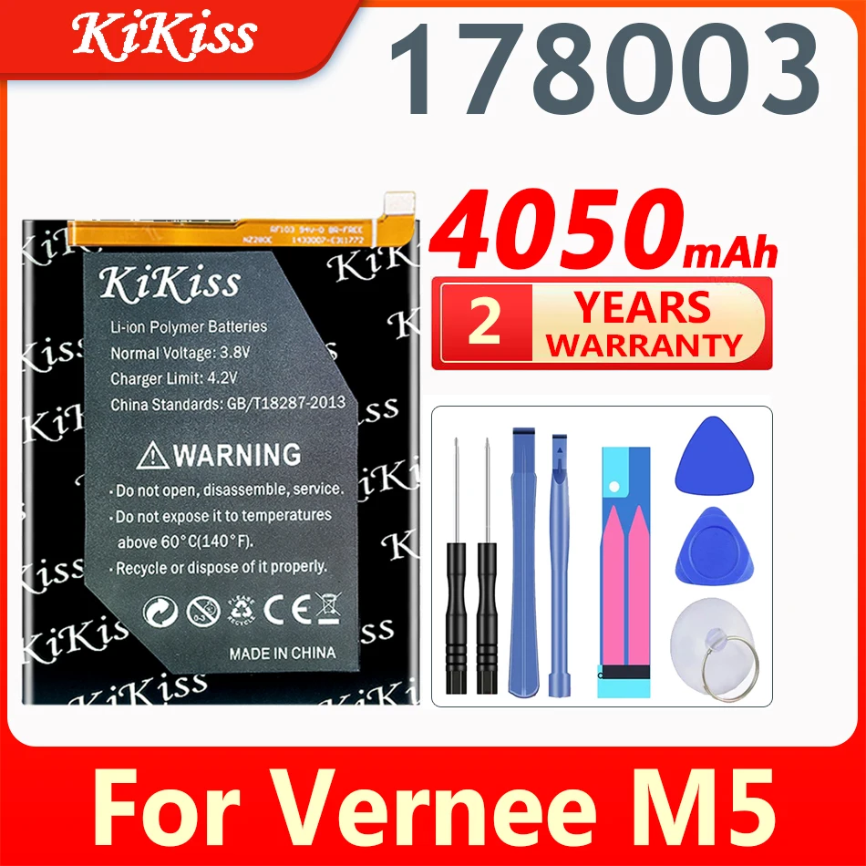 

KiKiss 178003 4050mAh Replacement Battery for Vernee M5 178003 VerneeM5 Big Power Bateria