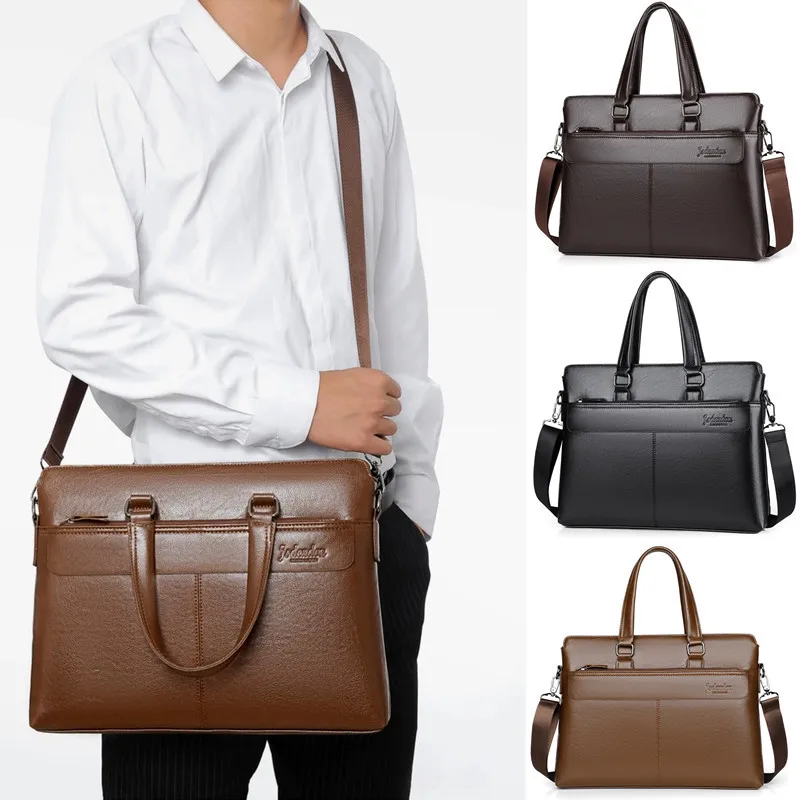 

Retro Business Men Briefcase Luxury PU Leather Laptop Hand Bag