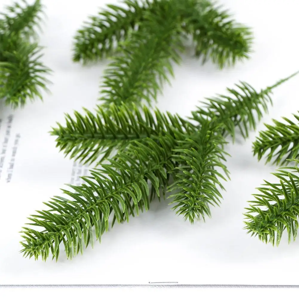 

10Pcs Artificial Flower Green Pine Needle For Wedding Christmas Decoration DIY Craft Gift Xmas Tree Decor Fake Plant Scrapbook