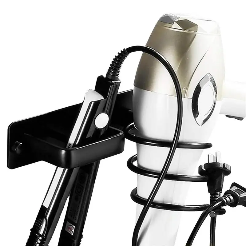 

Hair Dryer Holder Hair Straightener Rack Wall Mounted For Room Hair Straightener Stand Bathroom Shelf Storage Shelves Dryer