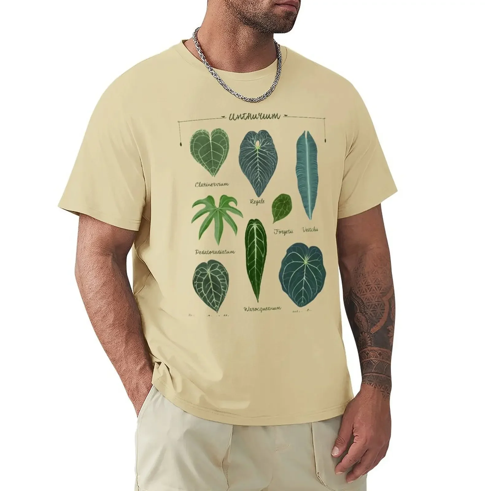 Футболка с растительным иллюстрационным рисунком Anthurium листьями 2024 блузка аниме