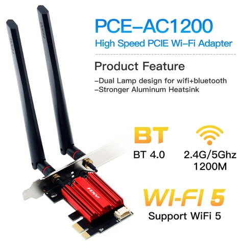 FENVI Wi-Fi 5 AC1200 Bluetooth 4.0 сетевая карта