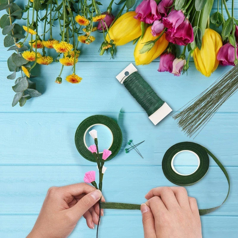 22 Gauge Floral Wire Flexible Paddle Wire Florist Green Wire for Crafts Wreaths Christmas Tree Garland Floral Flower images - 6