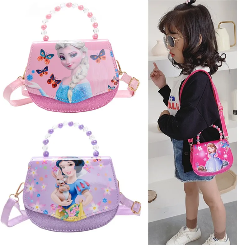 Frozen 2 Princess Elsa Anna Sofina Cartoon Pattern Fashion Shoulder Bag For Girls Mini Hand Bag