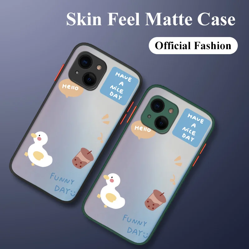 

Fnuuy Duckling Phone Case For iPhone 13 12 Pro Max Mini 11 Pro Max X XR XS MAX SE2020 8 7 Plus 6 6S Plus Silicone Cover