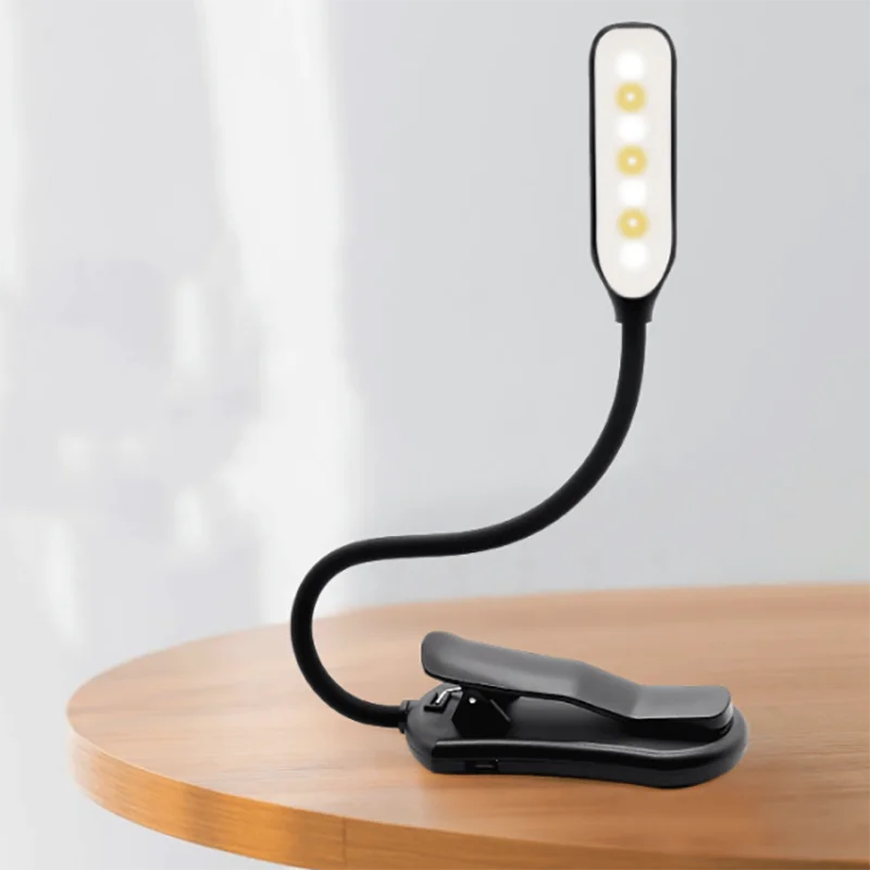 Мини-лампа для чтения с аккумулятором 7 дюймов 3 уровня теплый и холодный белый