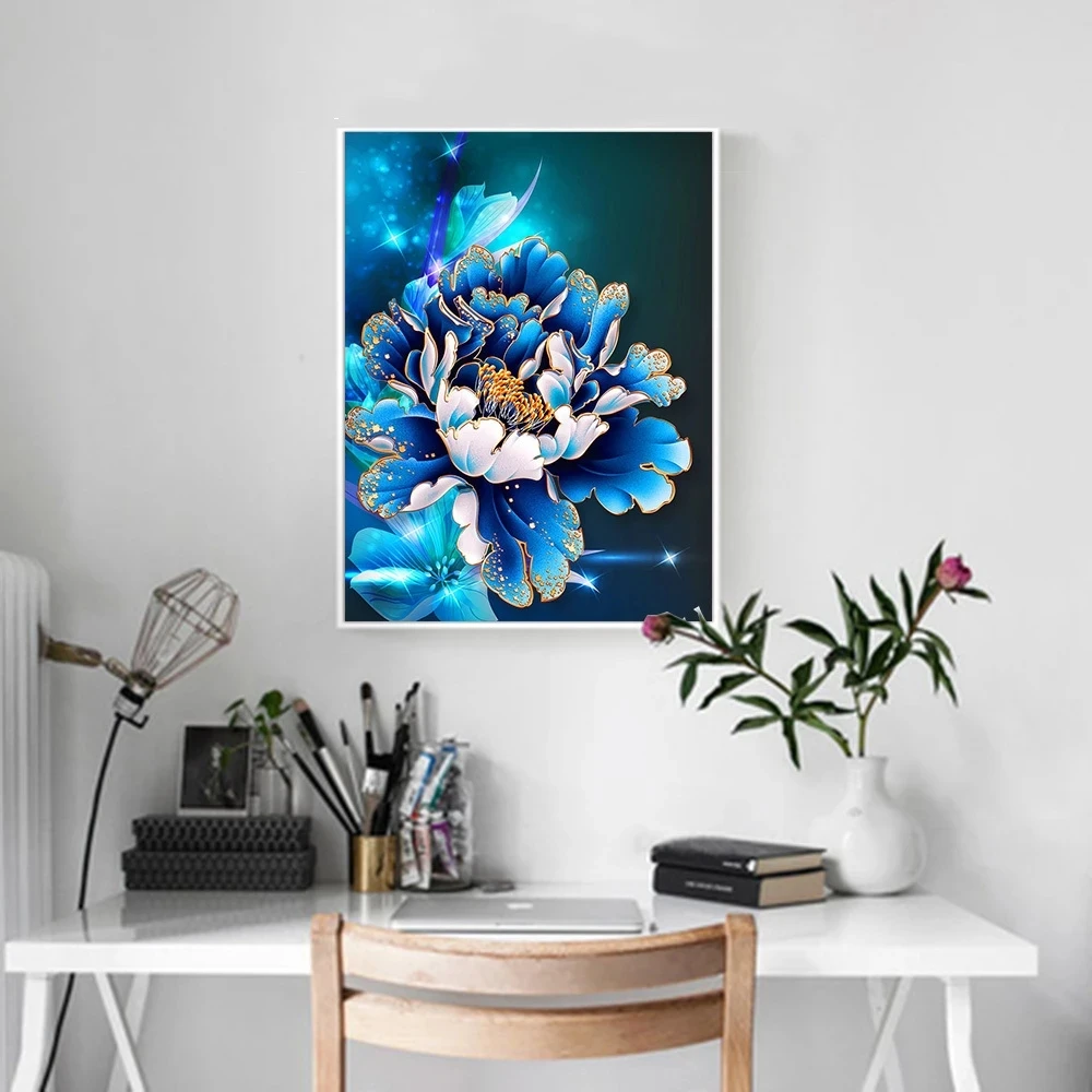 

Full Square Round Diamond Painting Peony 5D Diamond Embroidery Flower Picture of Rhinestones Home Decoration Handmade Crafts