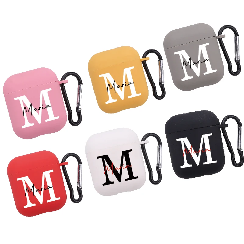 Personalized Color Custom Name Earphone Case For iPhone Charging Box For AirPods 1 2 3 Pro Soft Protective Cover Accessories