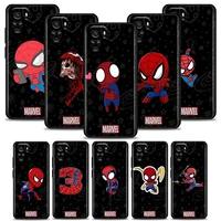 cute spider man marvel phone case for redmi k40 k40s k50 6 6a 7 7a 8 8a 9 9a 9c 9t 10 10c pro plus gaming silicone case