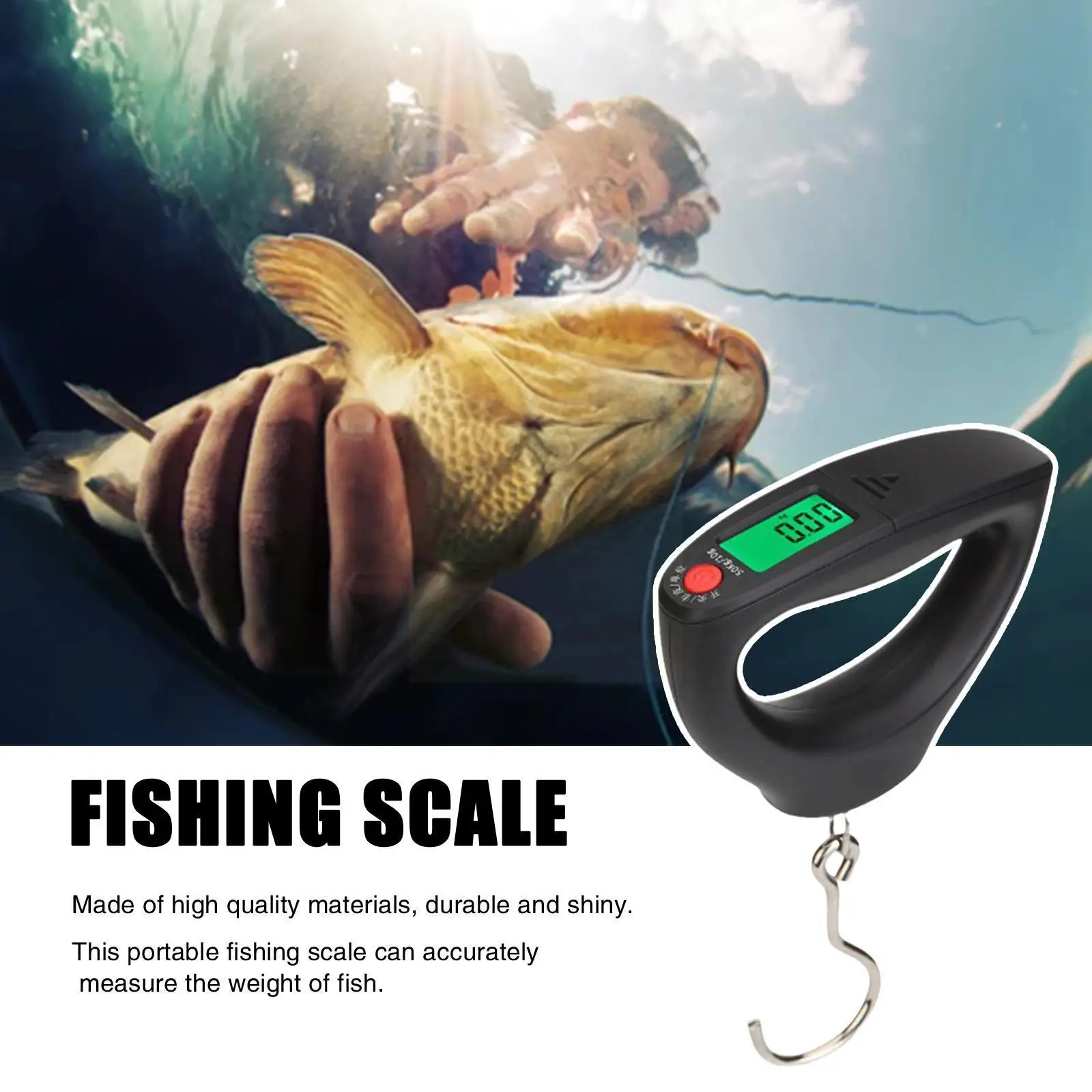 

New Fishing Scale Digital Travel Fishing Scale 50kg Electronic With Scale Hook Luggage E8C0