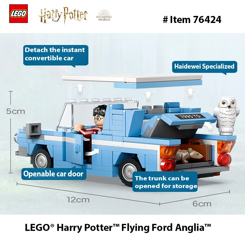 LEGO 76424 Гарри Поттер Летающий Форд Англия Строительные блоки Машина с 2