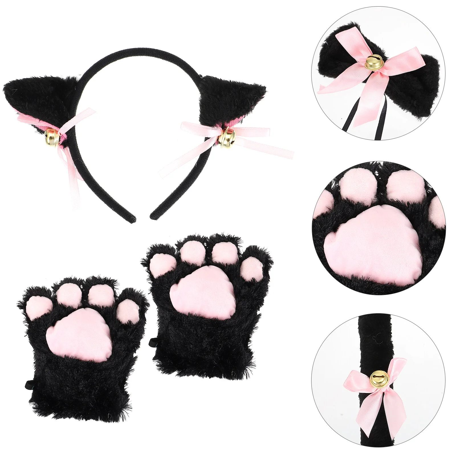 

The Bell Role-playing Props Cosplay Outfit Kids Suit Performance Costume Supplies Prom Headband Party Set Kitten