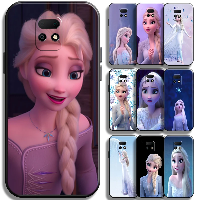 

Frozen Cute Pretty Elsa Anna For Xiaomi Redmi 10X Pro 5G 10X 4G Cover Back Coque Carcasa Black Shockproof Shell Full Protection