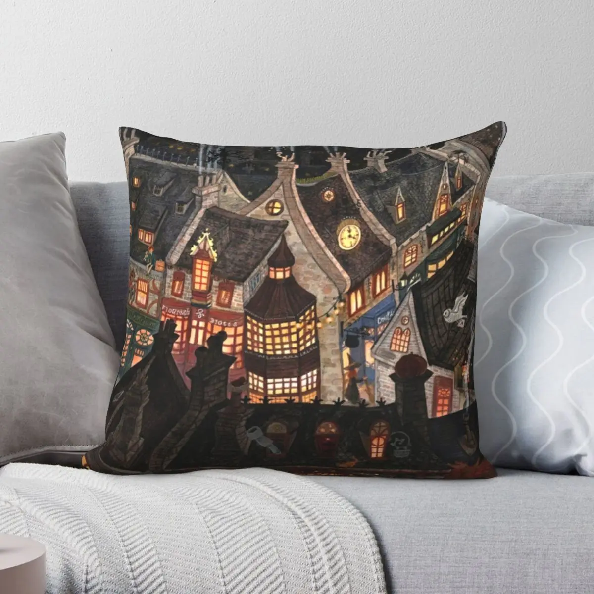 

Наволочка для подушки, полиэстеровый льняной бархатный чехол на молнии с принтом, декоративный чехол для автомобильной подушки, 18 дюймов