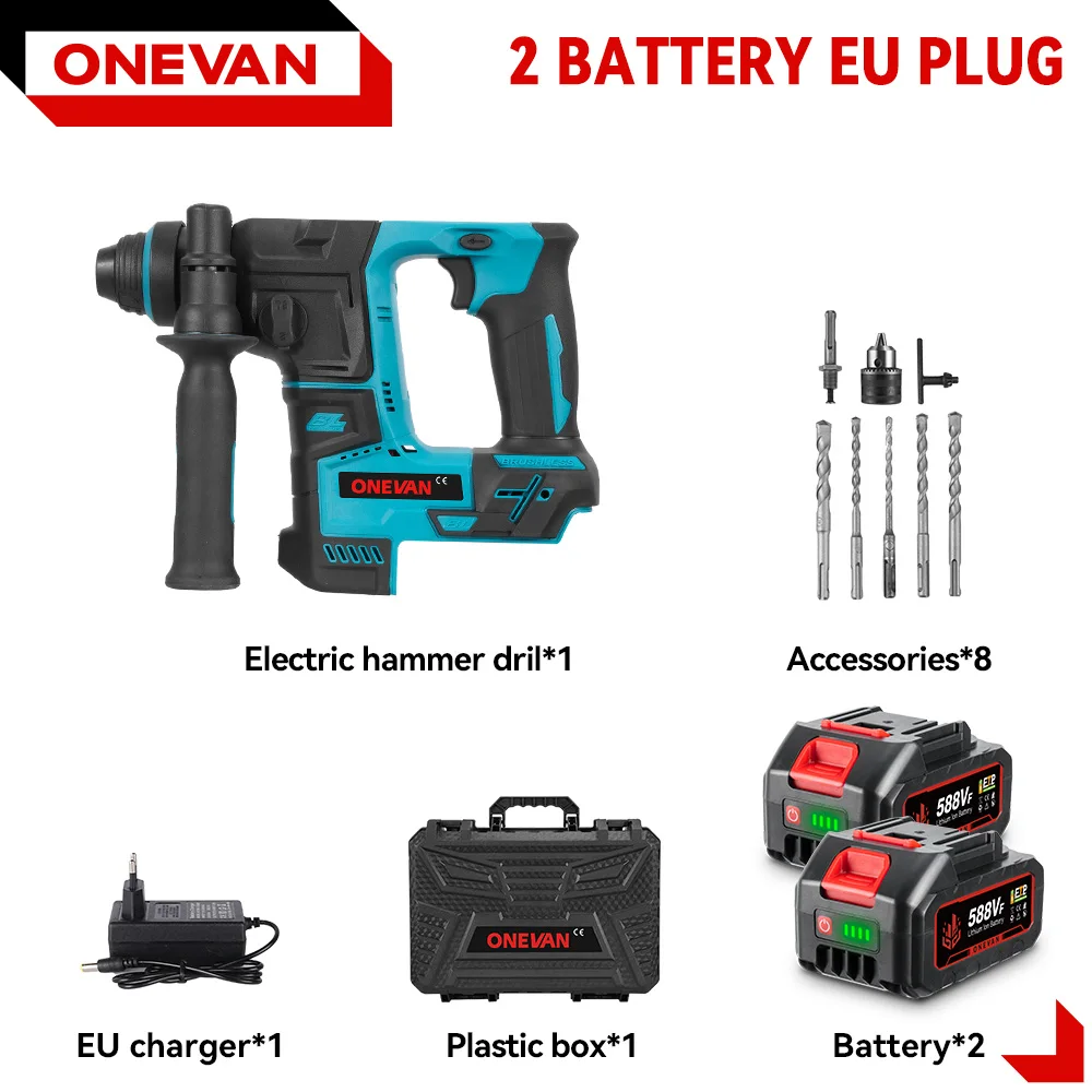 

ONEVAN Бесщеточный перфоратор 27 мм для Makita 18 В