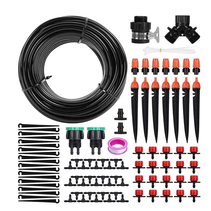 

Garden Irrigation System Drip Irrigation Kit,Adjustable Automatic Drip Irrigation Kit for Garden Greenhouse Patio Plants
