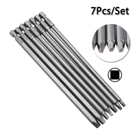 7pcs square screwdriver bit 14 hex shank 150mm wrench magnetic tip socket hand electric screwdriver wind drill head sq1 5