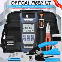 ftth fiber optic cold splicing kit set three port nomiller pliers aua xo cutting knife red light pen optical power meter