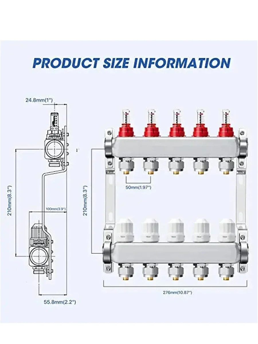 Переходник 1/2 &quot3/4&quot расходомер коллектора распределительного S304