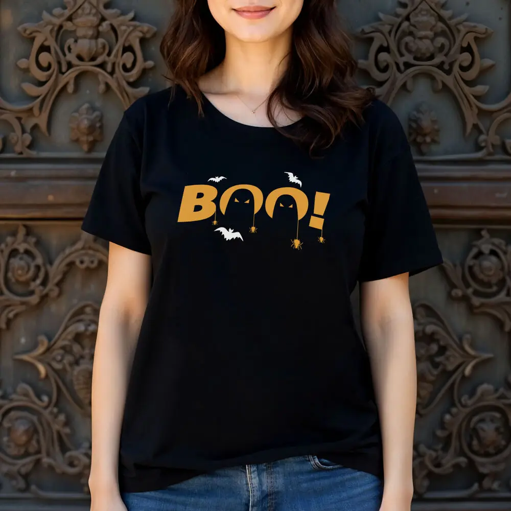 Футболка с рисунком Boo Bat на Хэллоуин — Жуткий праздничный дизайн мужская и