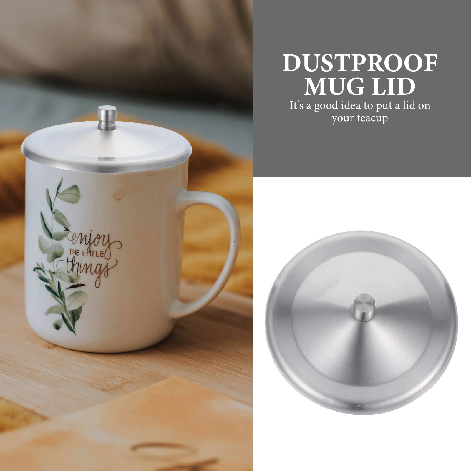 

5pcs Anti Cup Lid Stainless Steel Mug Cup Lid Covers Seal Lid Caps Glass Cup Covers Coffee Cup Cover Hot Cup Lids Anti- Bowl