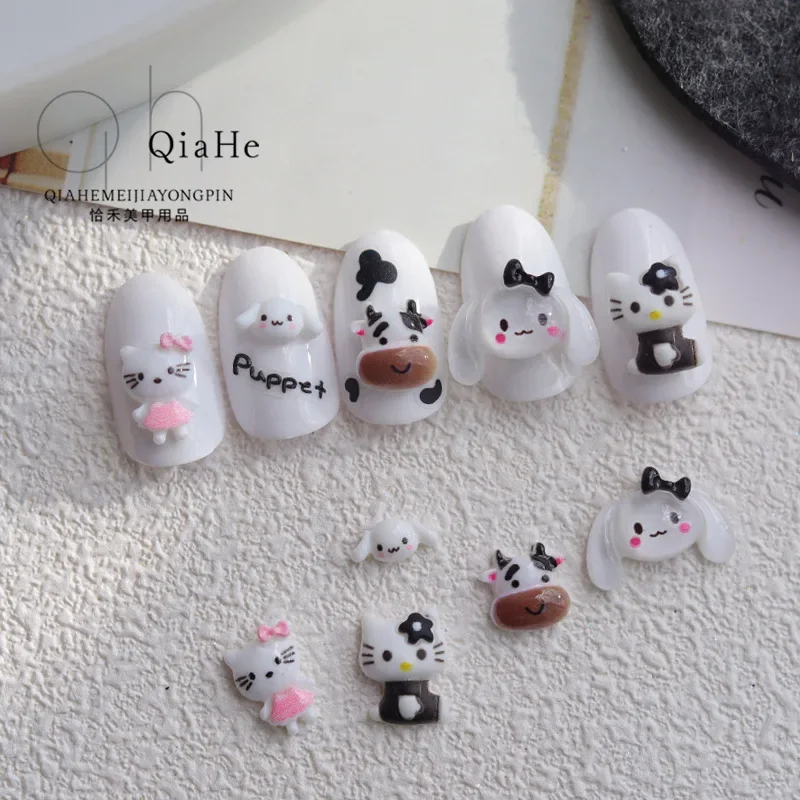 10 шт. miniso sanrio hellokitty Icethrough cinnamoroll мультяшные подвески для ногтей изготовления