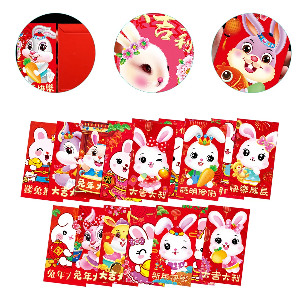 

Year Red Envelopes Money New Envelope Rabbit Packet Lucky Packets Pocket Chinese Hong Bao Festival Cash Spring Gift Wedding