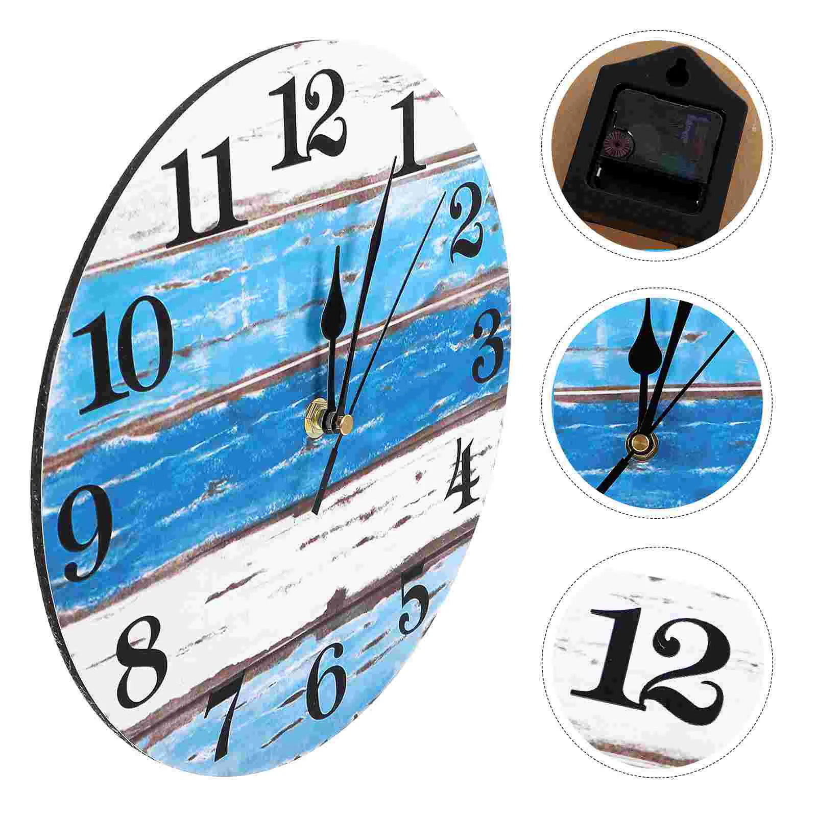 

Clock Wall Hanging Room Decor Living Mute Clocks Decorativevintagemechanism Rustic Round Operated 3D Home Creative Shabby Chic