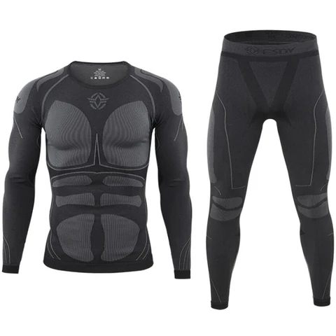 Комплекты военного камуфляжного тактического нижнего белья, осенне-зимняя флисовая термоспортивная одежда для фитнеса и бега, мужские ветрозащитные кальсоны