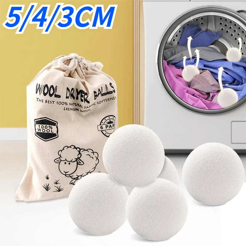 

Wool Dryer Balls Reusable Softener Laundry 3/4/5cm Laundry Ball Home Washing Balls Wool Dryer Balls Washing Machine Accessories
