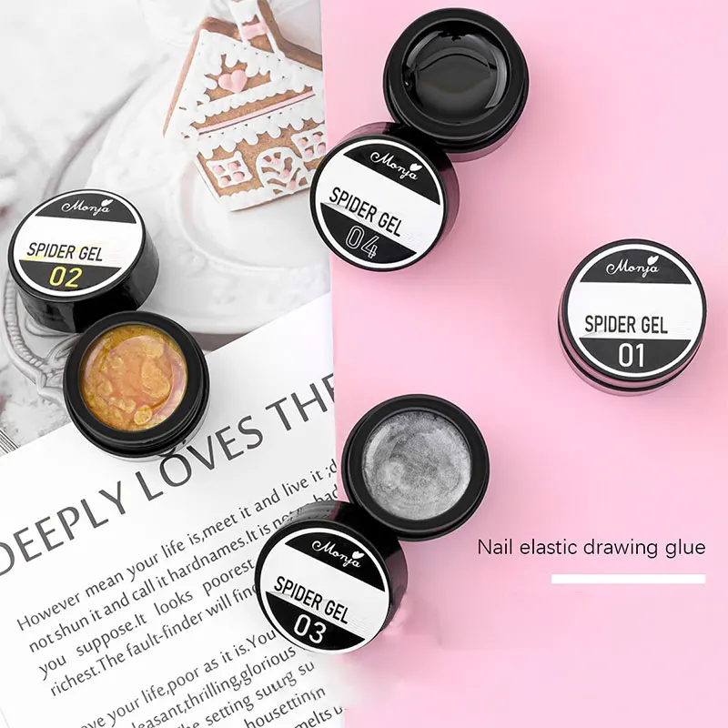 Гель-лак для ногтей с рисунком проволоки черный белый паутины дизайн рисование