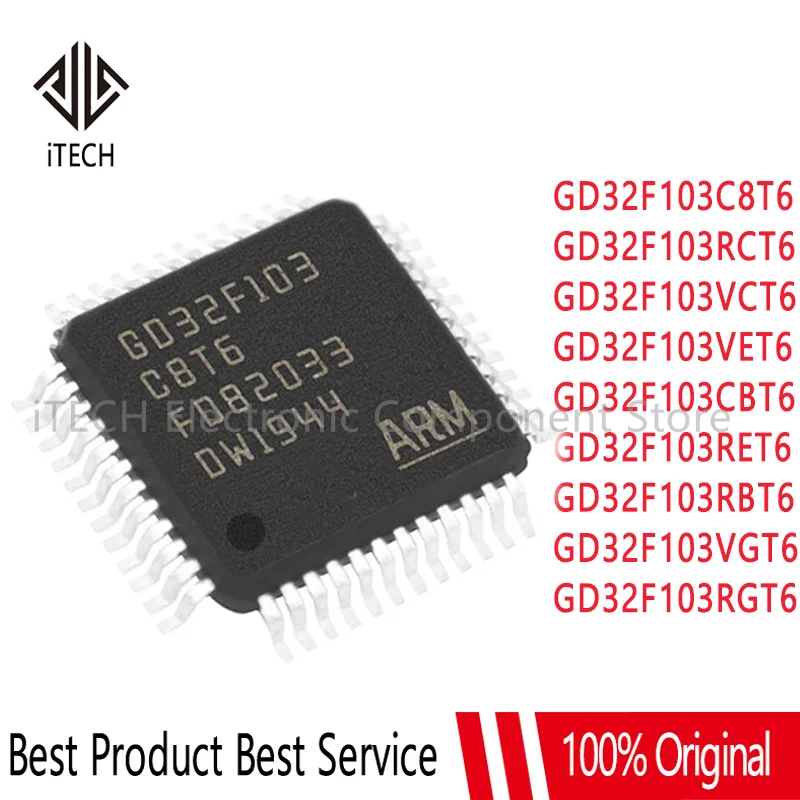 

2 шт., GD32F103C8T6 GD32F103RCT6 GD32F103VCT6 GD32F103VET6 GD32F103CBT6 GD32F103RET6 GD32F103RBT6 GD32F103VGT6 GD32F103RGT6 LQFP