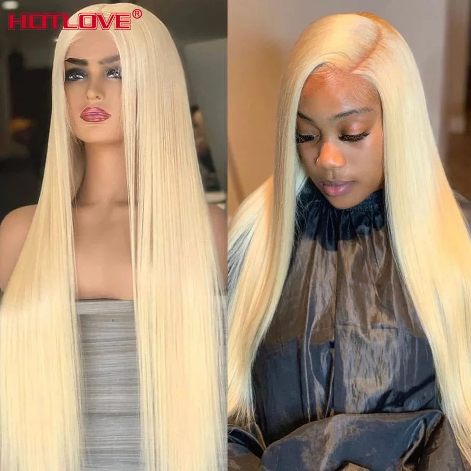 613 Blonde Lace Front Human Hair Wigs Straight Transparent Lace Frontal Wig Pre Plucked Brazilian 13x4 Human Hair Wigs 150% Remy
