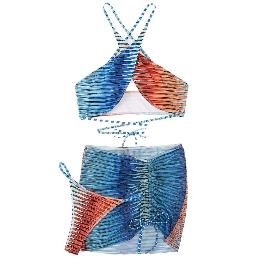 

Women Swimwear Close-fitting Women Swimsuit Lady Summer Floral Split Bikini