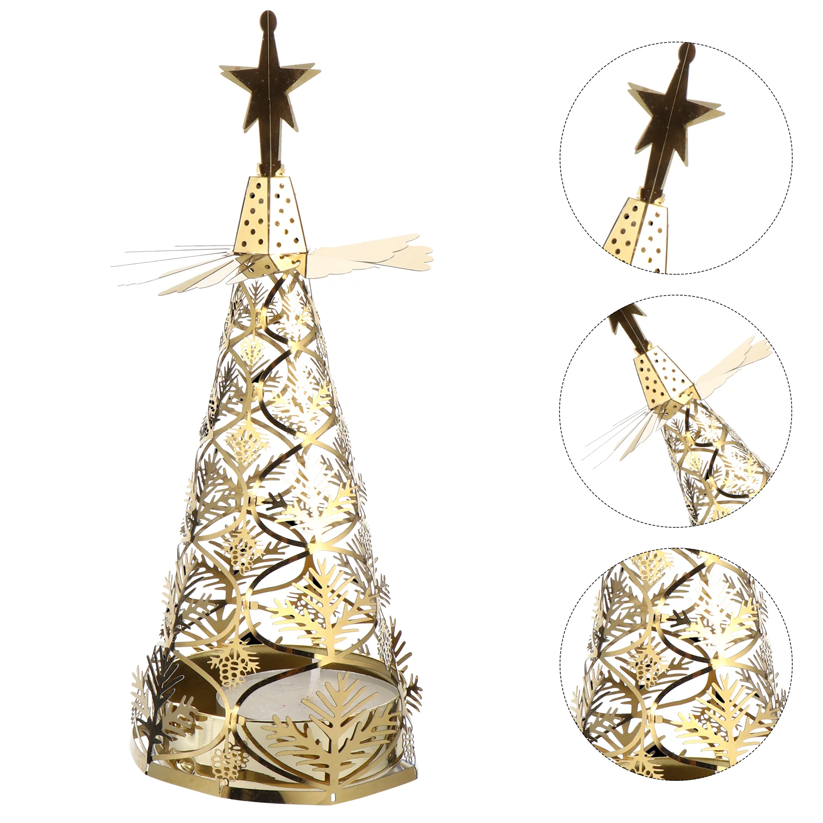 

1pc Christmas Fashion Beautiful Holder Revolving Candlestick Stand for Home Decor