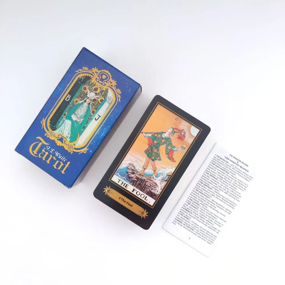 New Flash Tarot Card Deck in English A.E. Waite Tarot Light Blue Box With Inatruction 78 Cards/Set For Friends Party Board Game