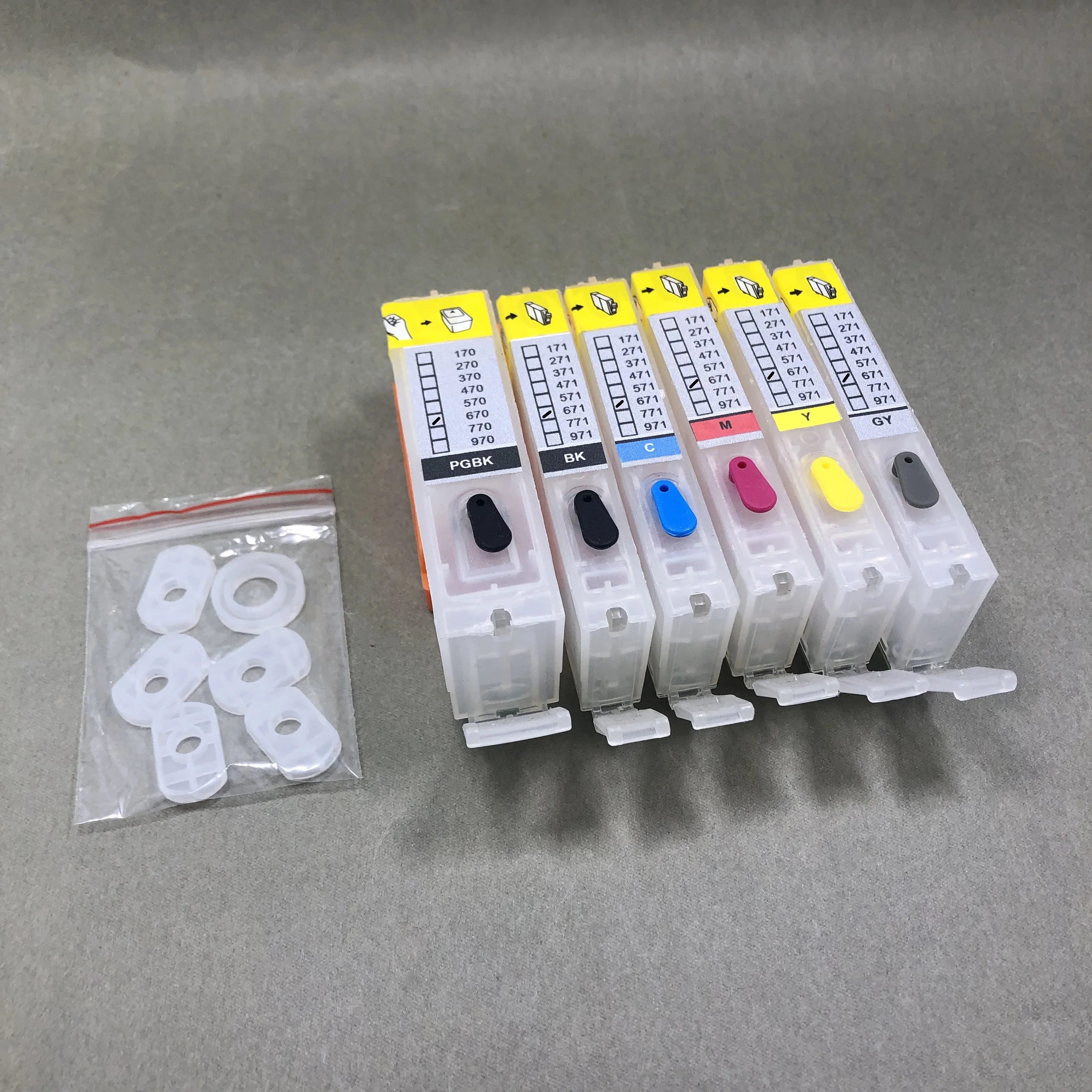 6-цветный многоразовый картридж PGI-670 CLI-671 для Canon PIXMA MG7760 MG7765 MG7766 TS5060 TS6060 TS8060 TS9060