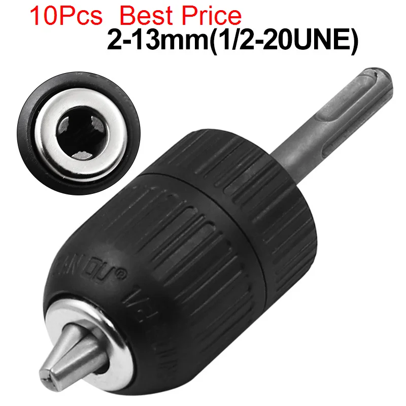 

10Pcs/lot Sds Electric Hammer Conversion Electric Drill Hand Tight Chuck 2-13mm Drill Chuck Electric Drill Chuck Three Jaw Chuck