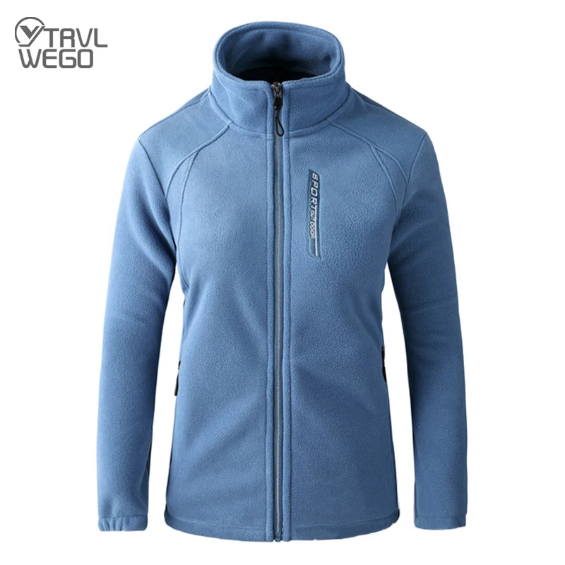 

TRVLWEGO Men Women Hiking Jacket Trekking Winter Full Zip Polar Fleece Thermal Tourism Outdoor Outing Camping Basic Coat