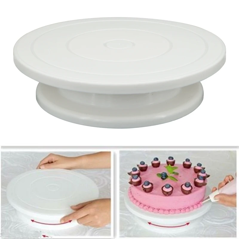 

Подставка для вращающегося торта, Рабочая форма «сделай сам», вращающийся устойчивый Противоскользящий круглый стол для торта, кухонные ин...