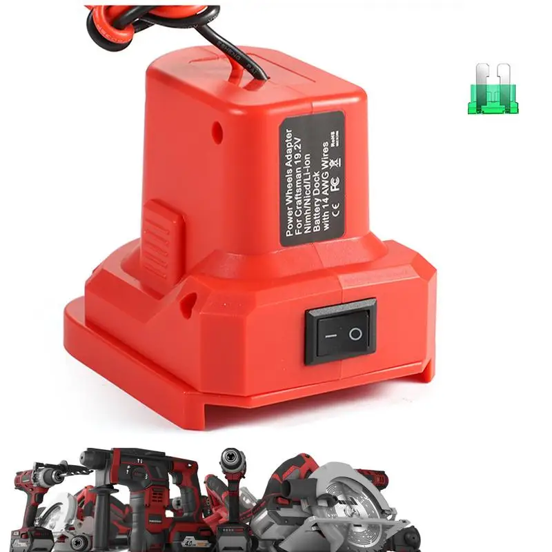 

18v Battery Adapter Power Wheels Adaptor With 30A Fuse & Wire Terminals Power Connector For Rc Car Truck 18V P108 P107 P102 P100
