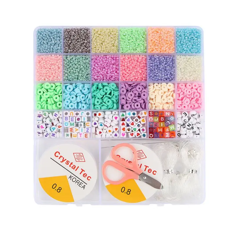 

3MM Small Seed Beads Set For Jewelry Making Mixed Letter Beads Set DIY Beaded Bracelet Making Accessories Kit Creative Gifts
