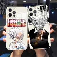 anime hunter x hunters hisoka tempered glass phone case for iphone 11 12 13 pro max x xr xs max 8 7 plus white reflective case