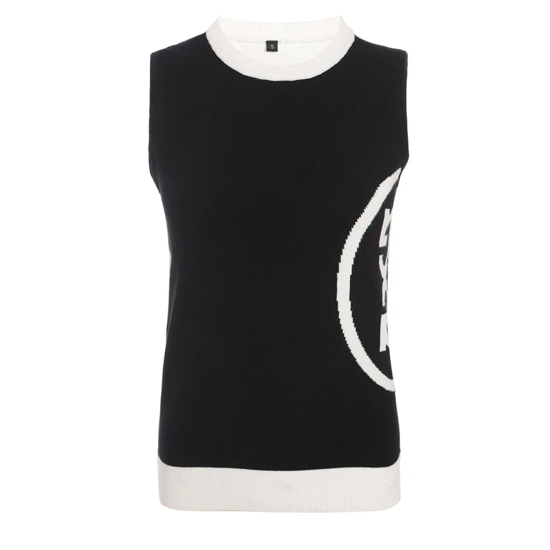 Cross-border Korean golf sweater vest female autumn and winter new fashion solid color knitted undershirt